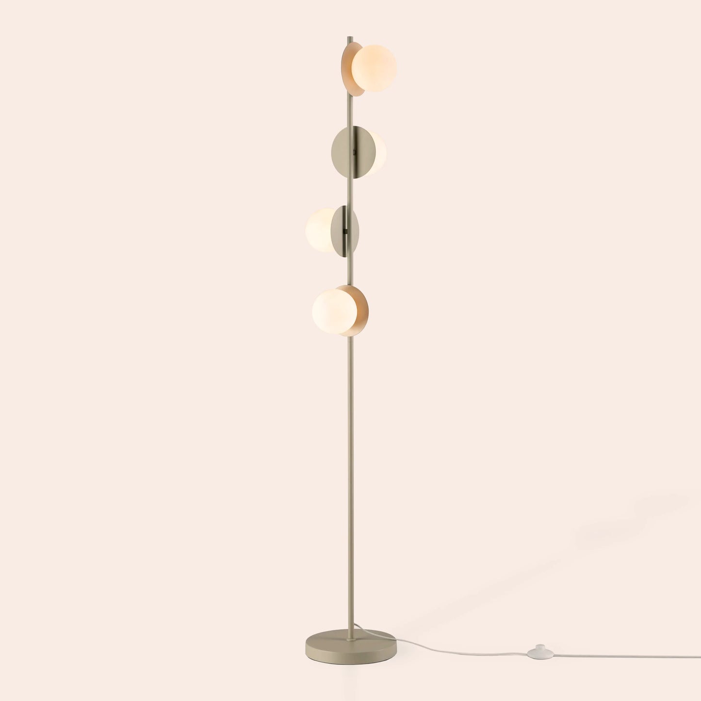 Sand opal disk floor lamp