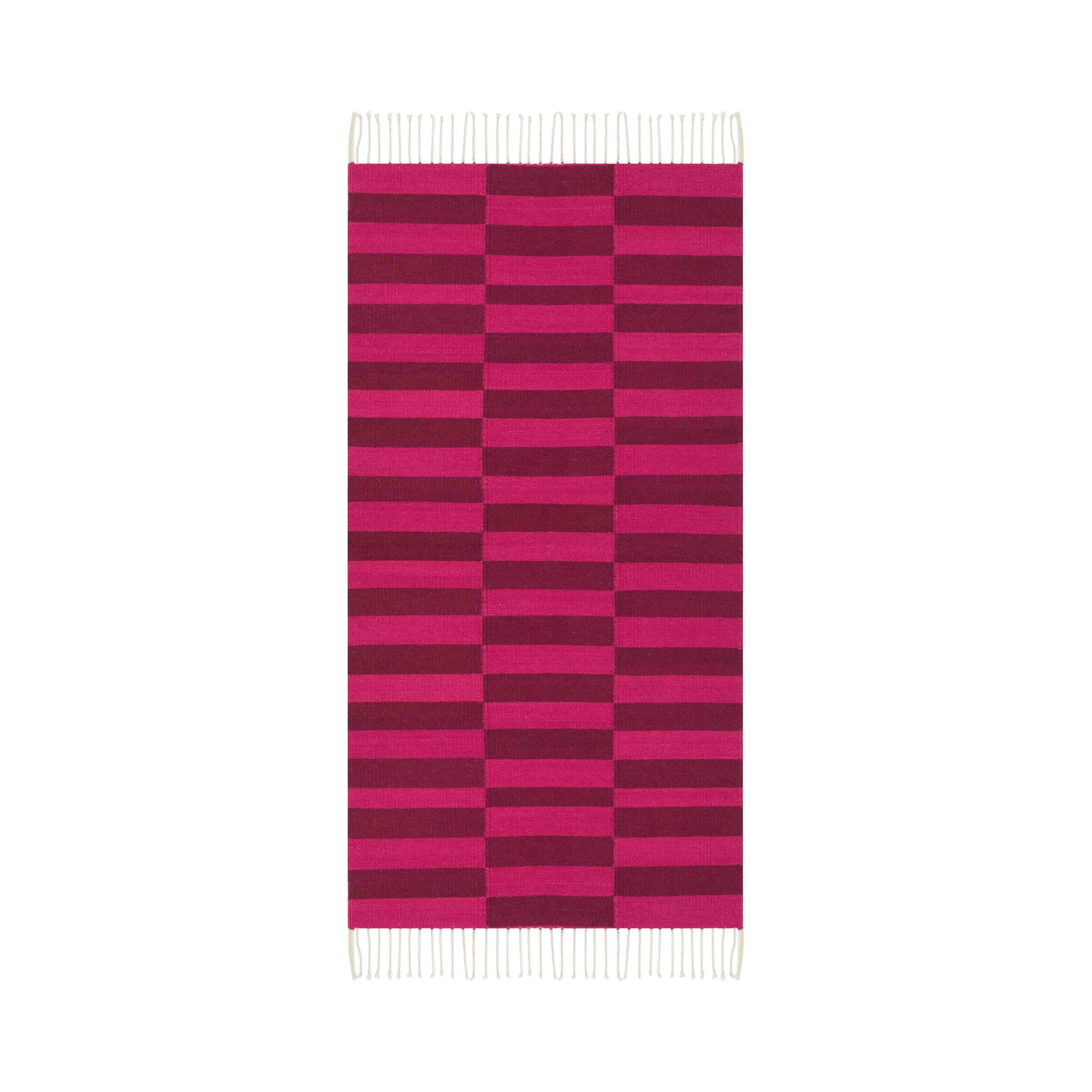 Fresh Natural Dye Handwoven Rug | Pink