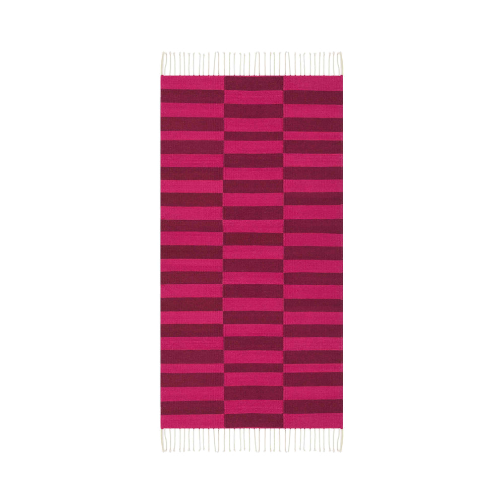 Fresh Natural Dye Handwoven Rug | Pink
