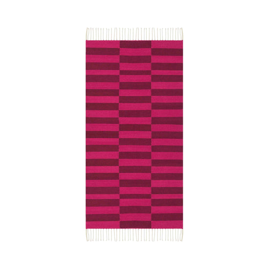 Fresh Natural Dye Handwoven Rug | Pink