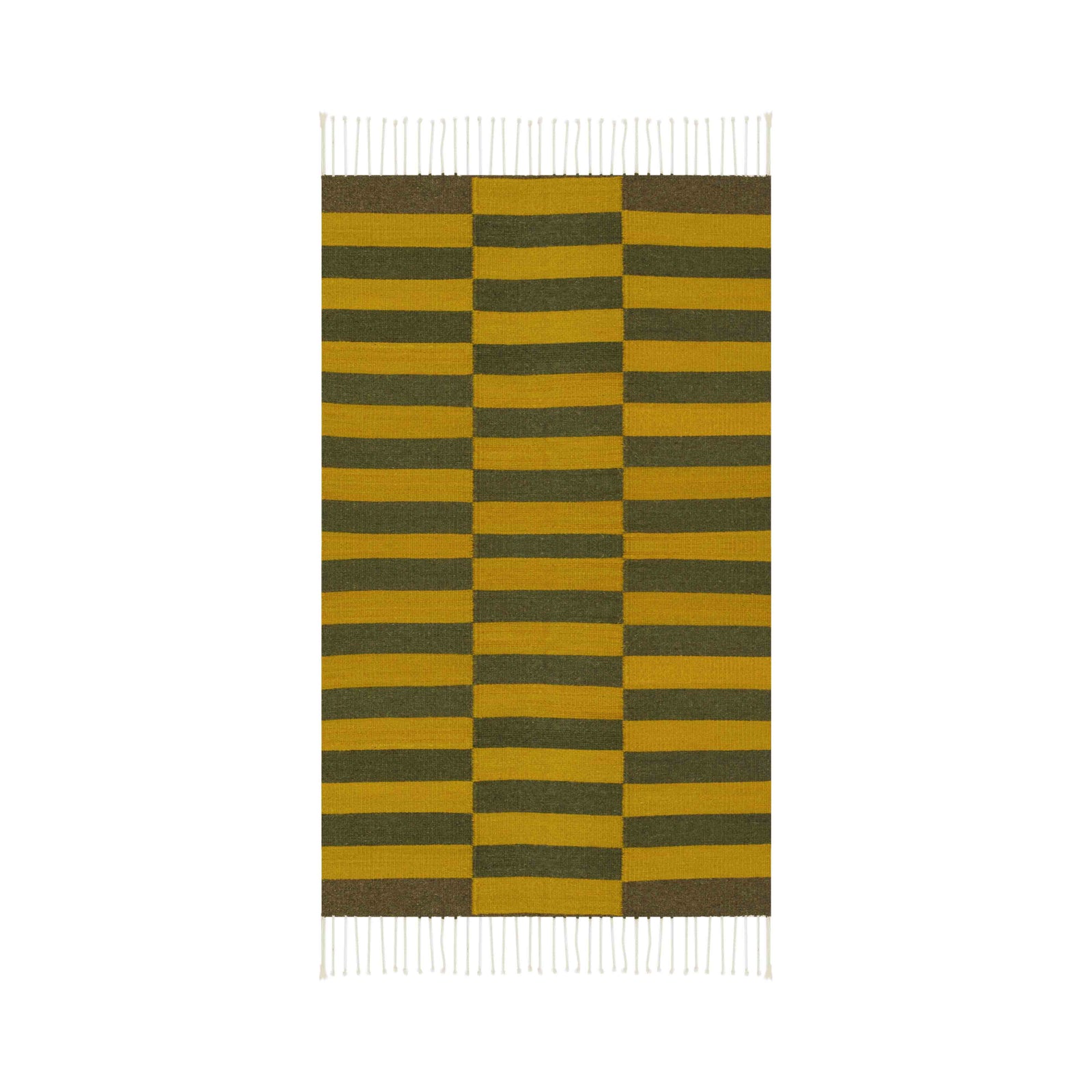 Fresh Natural Dye Handwoven Rug | Greens
