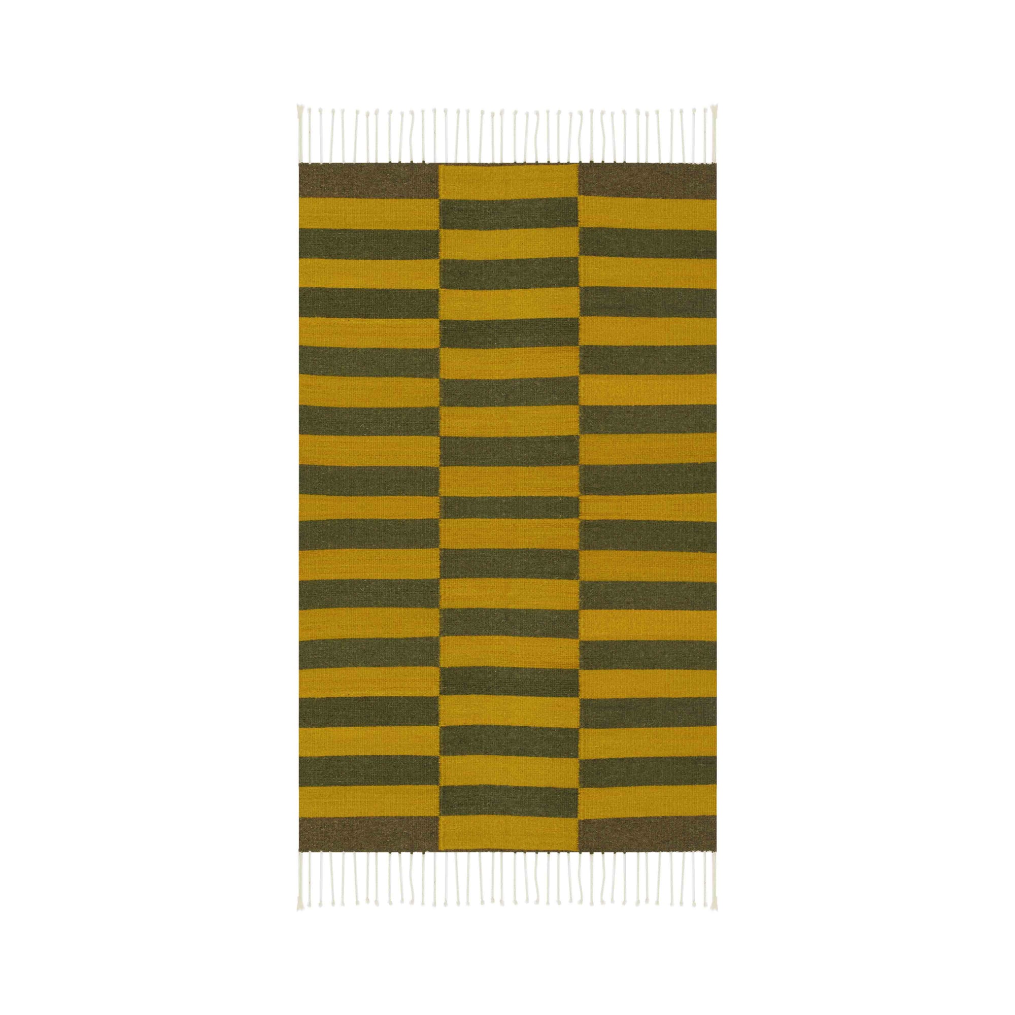 Fresh Natural Dye Handwoven Rug | Greens