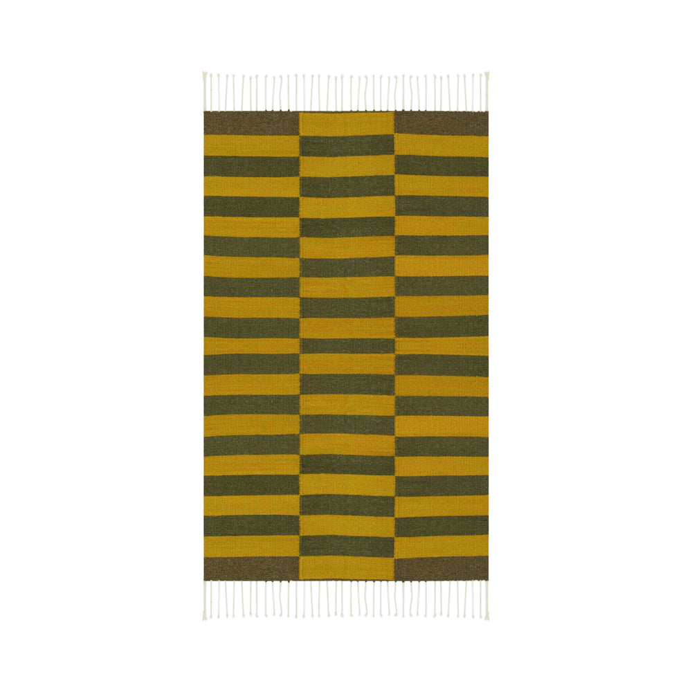 Fresh Natural Dye Handwoven Rug | Greens