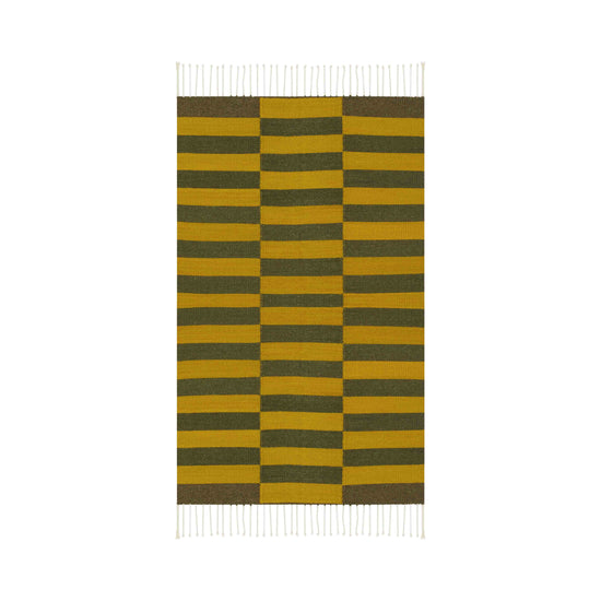 Fresh Natural Dye Handwoven Rug | Greens
