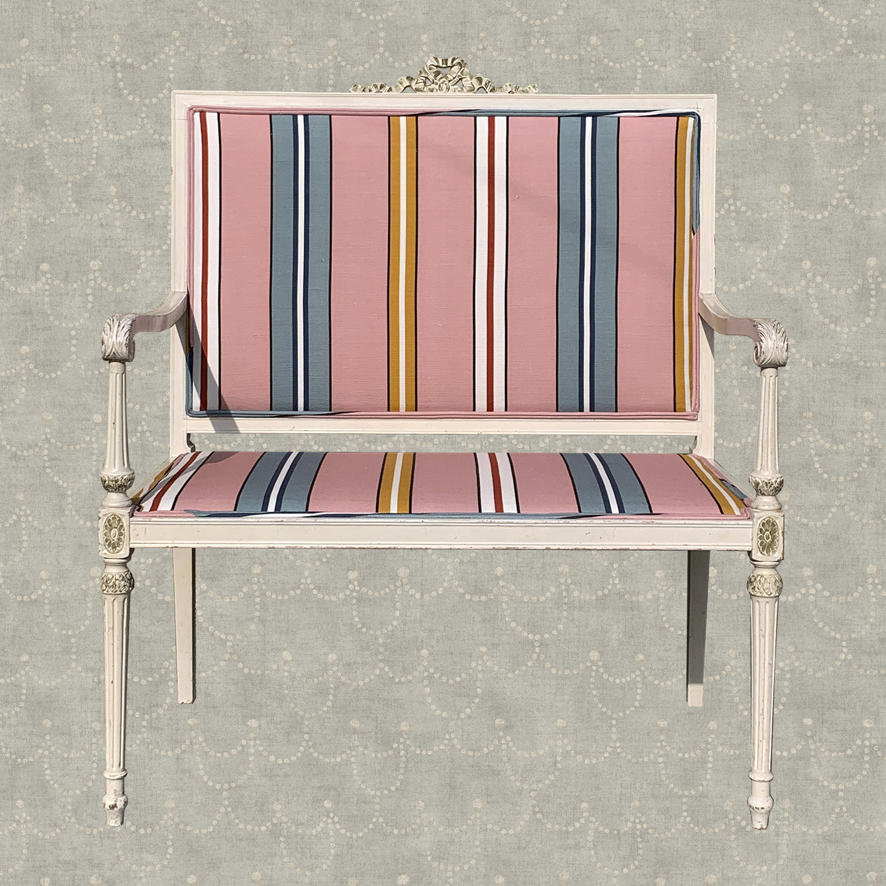 DAISY – Antique French Settee Neo-Classical style with Ottoline Fabric