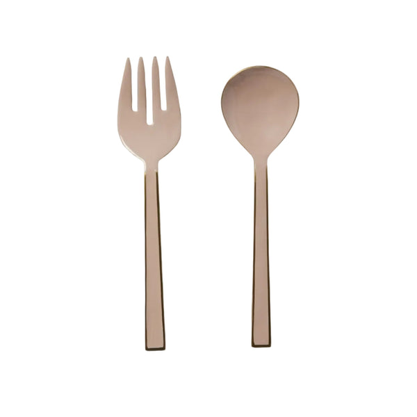 Blush Enamel Salad Servers