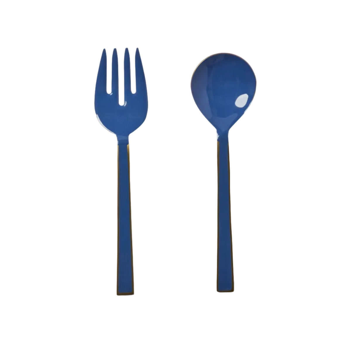 Yves Blue Enamel Salad Servers
