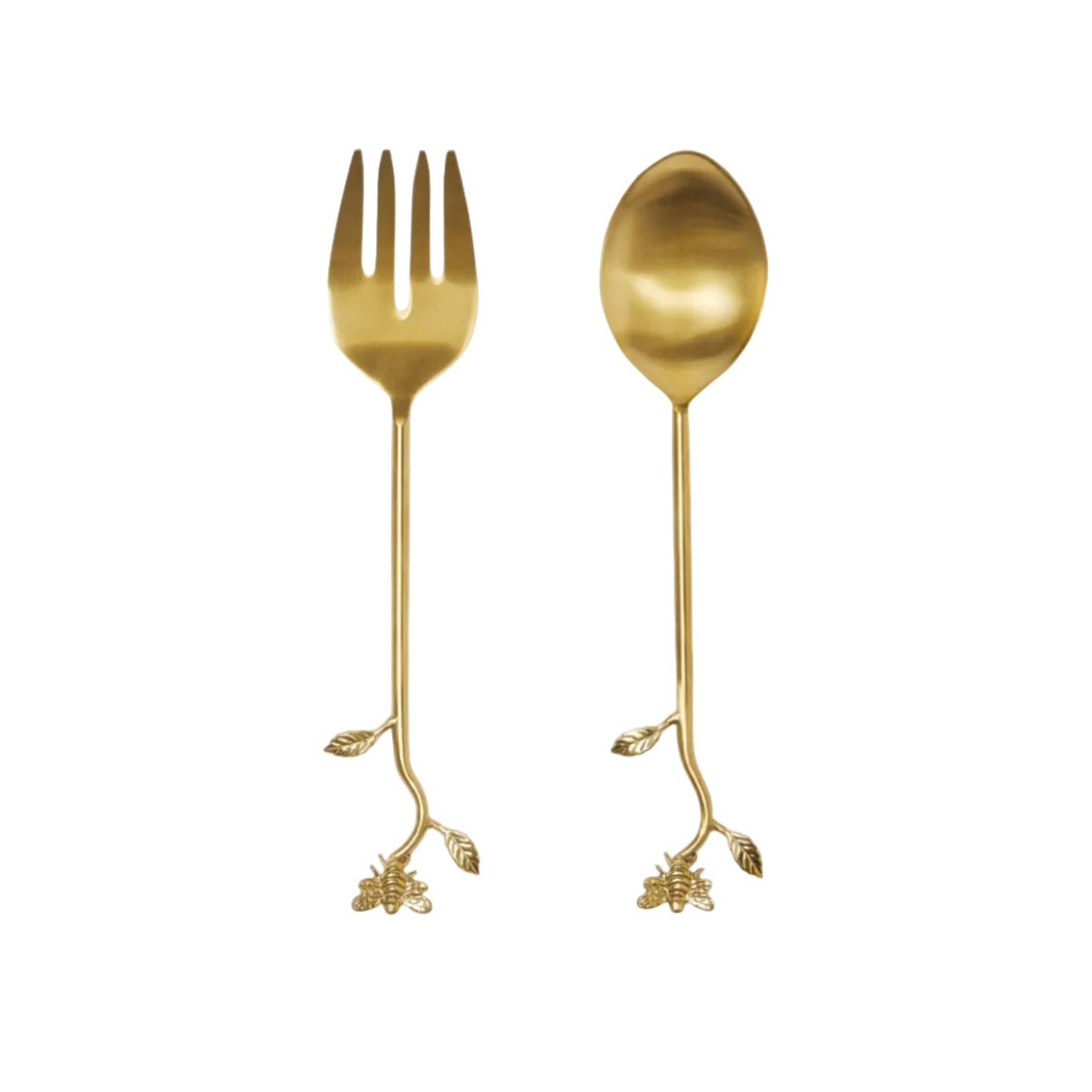 Wild Bees Brass Salad Servers