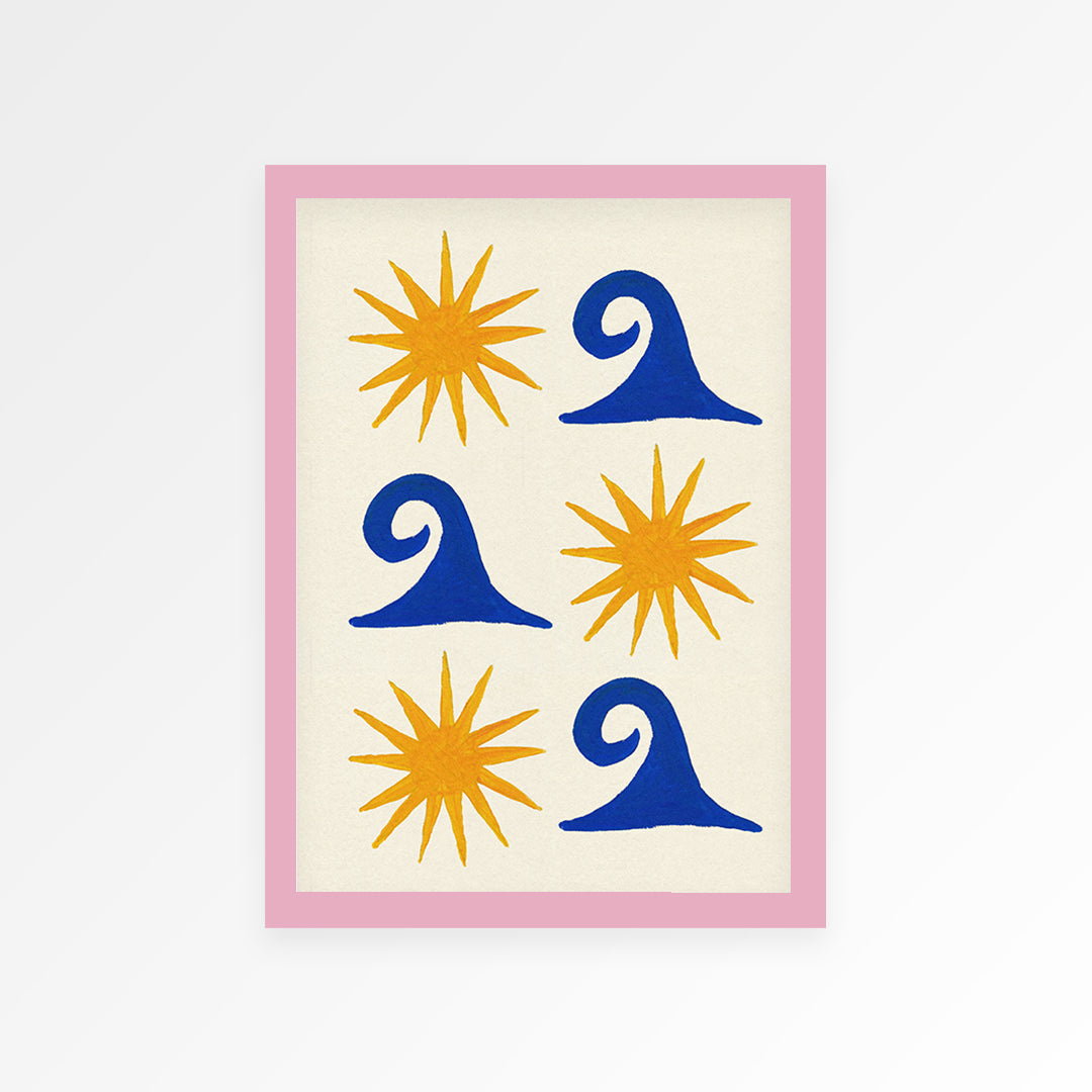 Sun and Sea Hand Painted Print