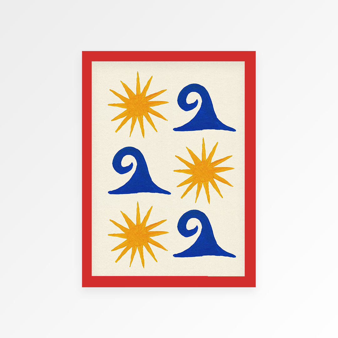 Sun and Sea Hand Painted Print