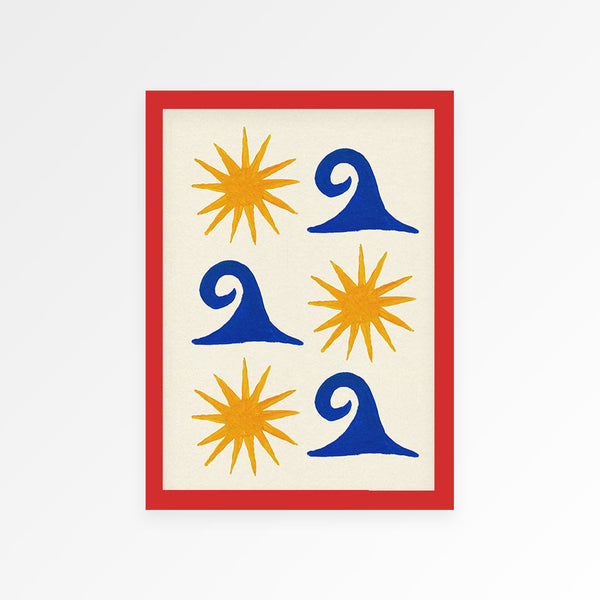 Sun and Sea Hand Painted Print
