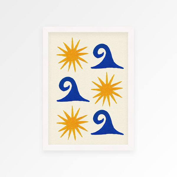 Sun and Sea Hand Painted Print