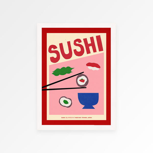 Sushi Hand Collaged Print