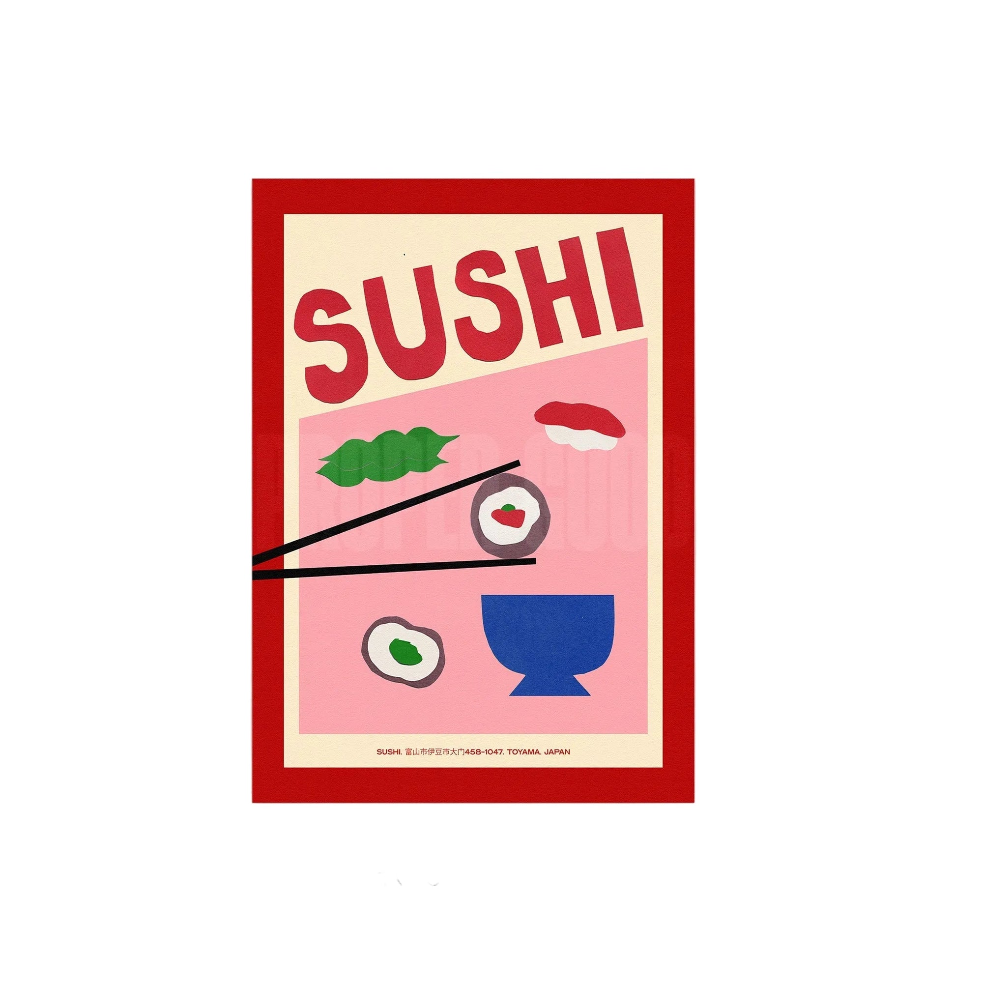 Sushi Hand Collaged Print