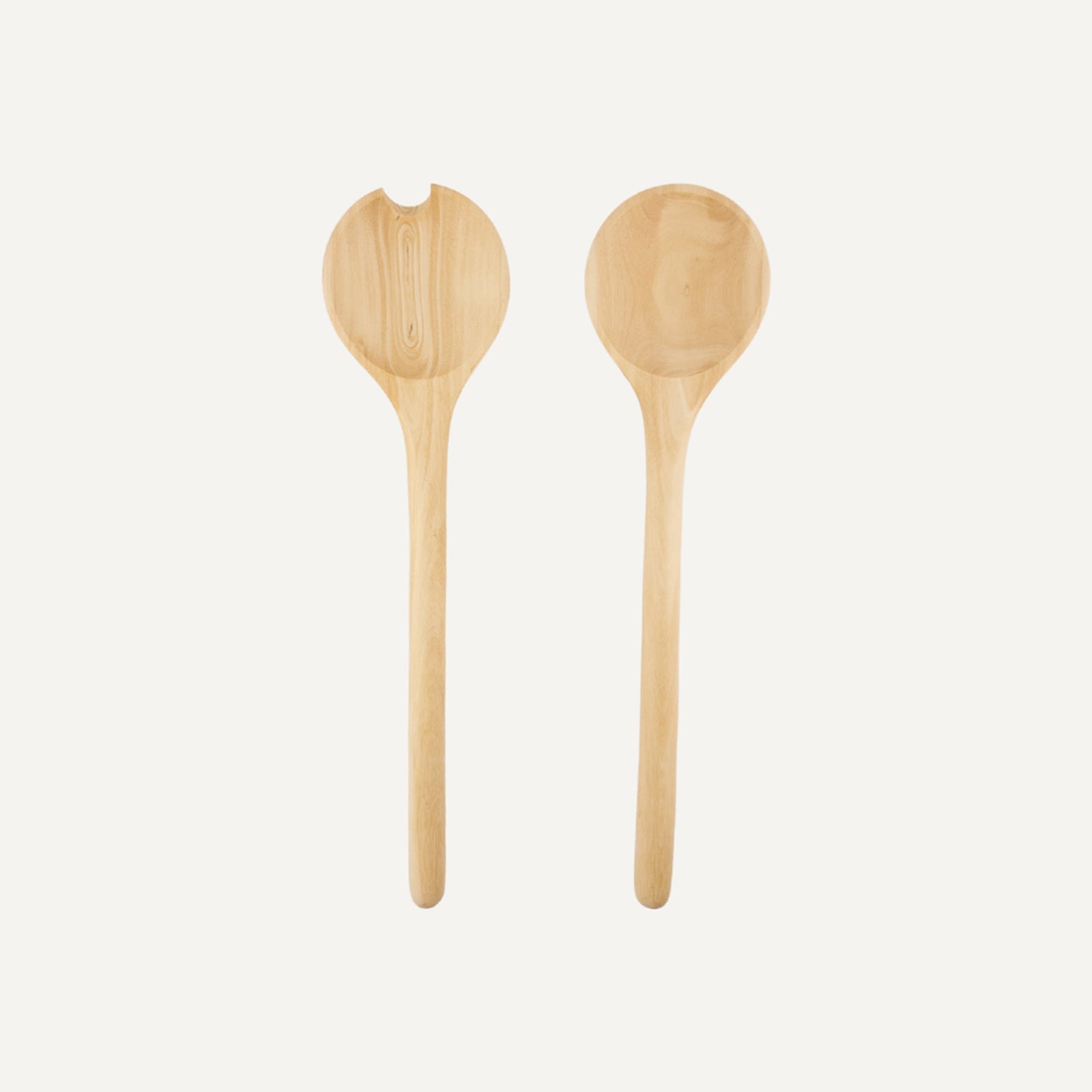Lara carved wood salad serving pair