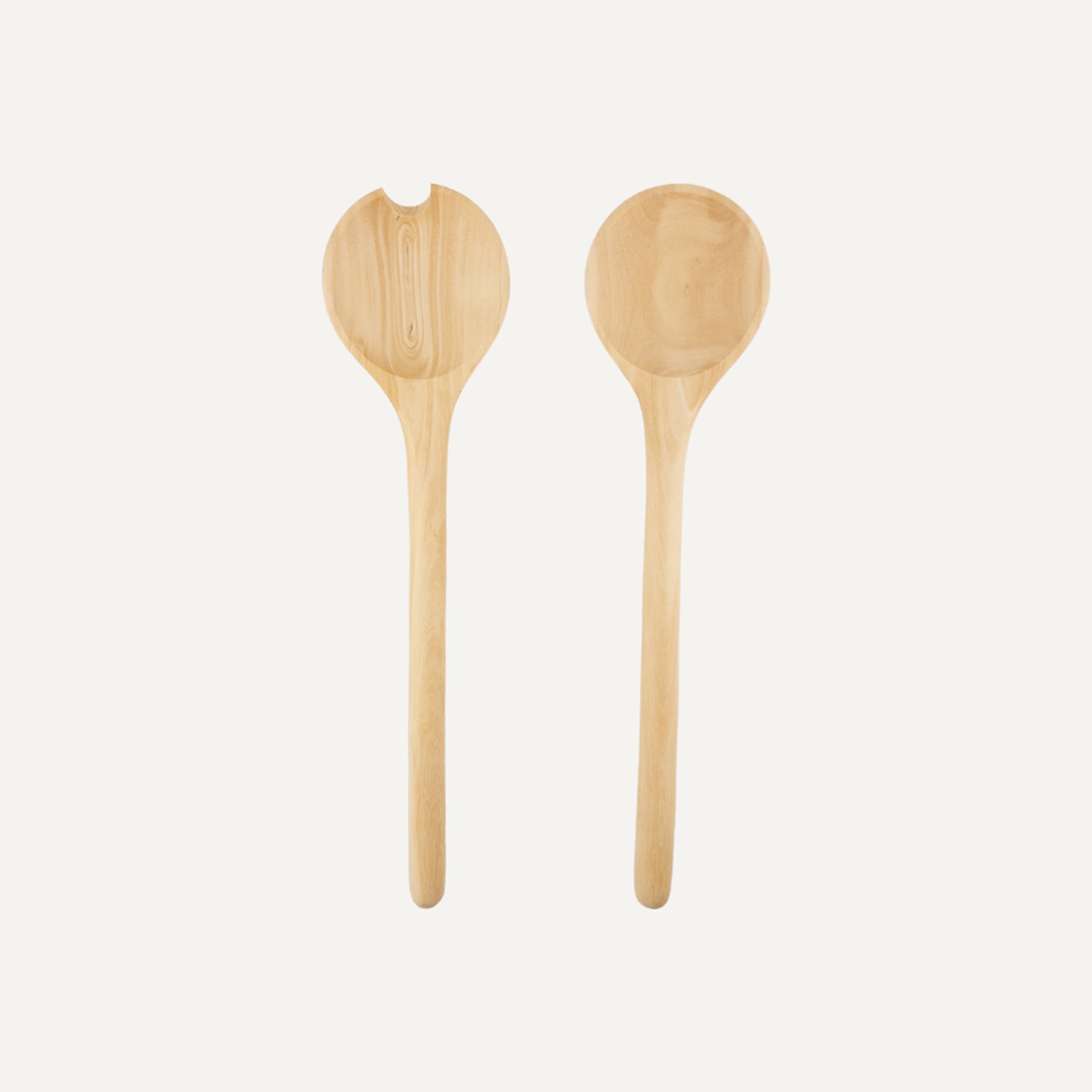 Lara carved wood salad serving pair