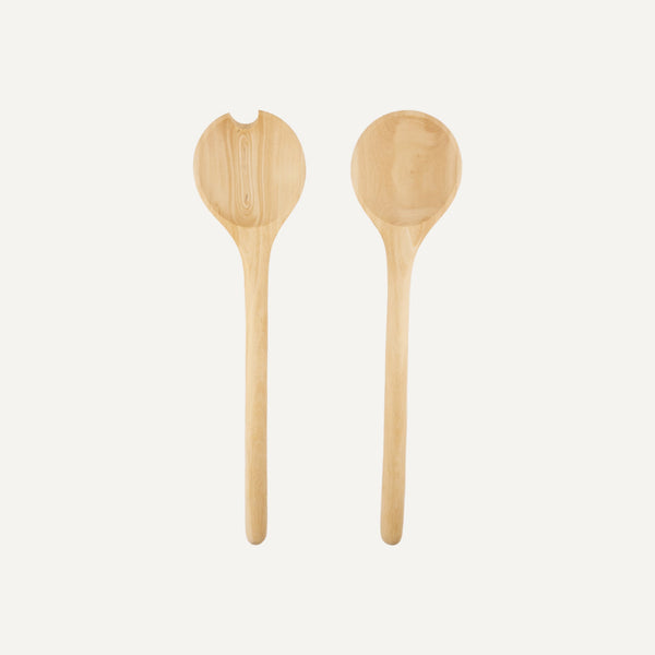 Lara carved wood salad serving pair