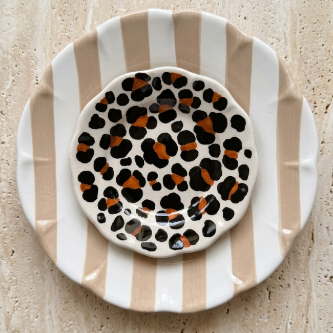 Rayure Plate Beige Crema - 25cm
