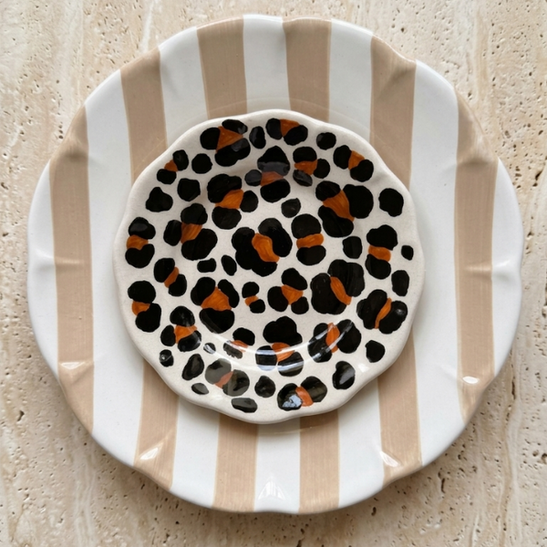 Rayure Plate Beige Crema - 25cm