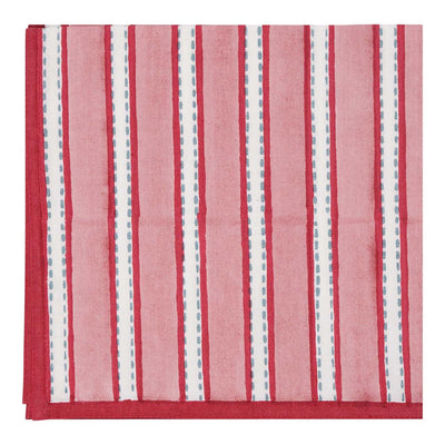 Block printed Saanjh Table Napkin in pinks and reds