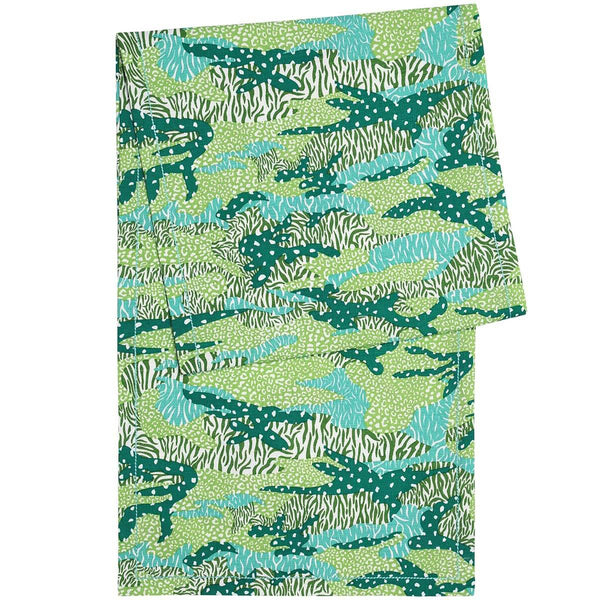 Green Big Cat Camo Table Runner