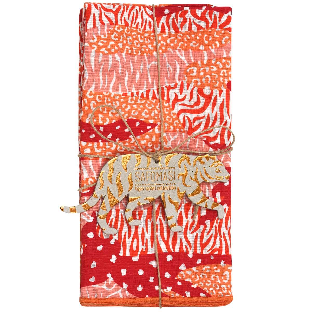 Orange Big Cat Camo Napkins - Set of 2