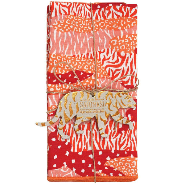 Orange Big Cat Camo Napkins - Set of 2
