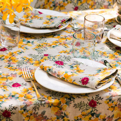 Organic Linen Napkins in Saint Valentine - Sophie Williamson Fabrics