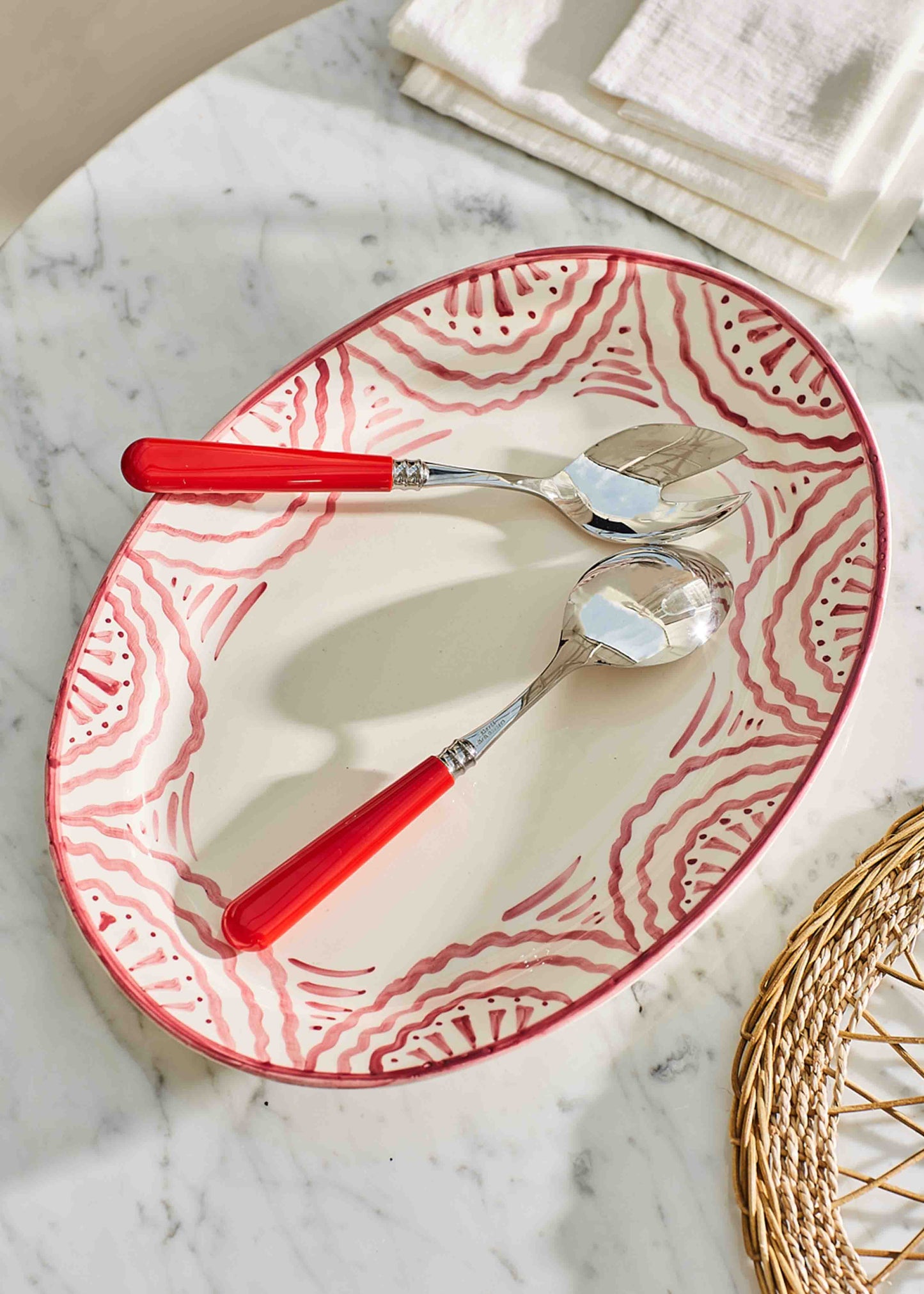 Classic Red Salad Server Set