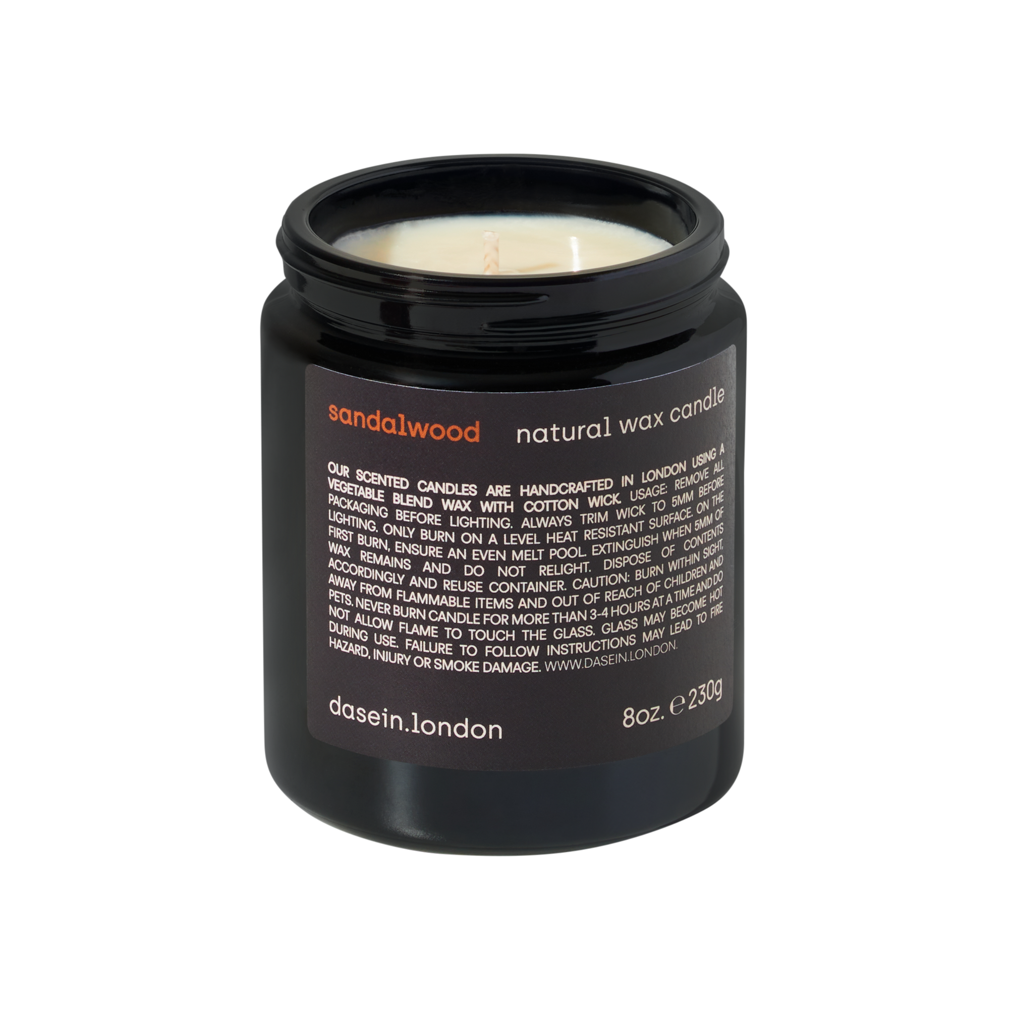 Sandalwood Natural Wax Candle (230g)