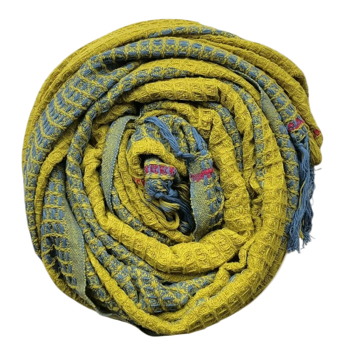 Yellow Sandcastle Shield Beach Towel | Block-Printed Cotton