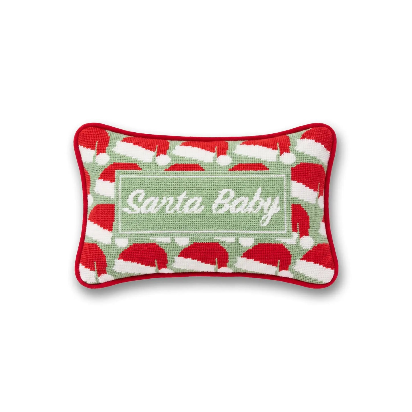 Santa Baby Mini Needlepoint Pillow