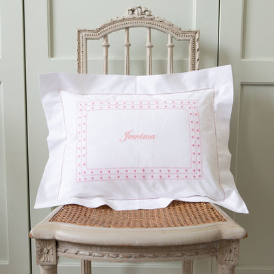 Monogrammed baby pillowcase