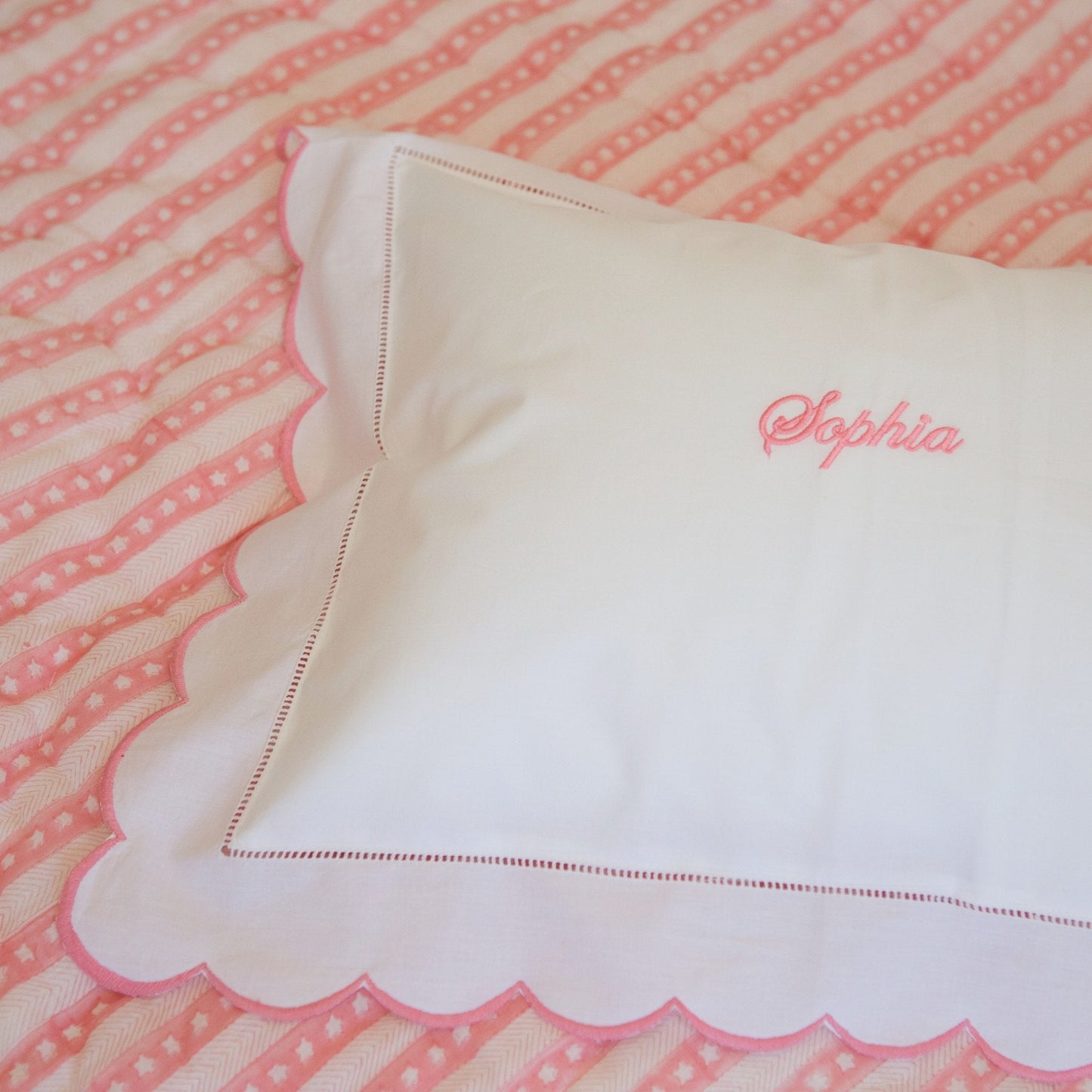 Pink Scallop Baby / Boudoir Pillowcase