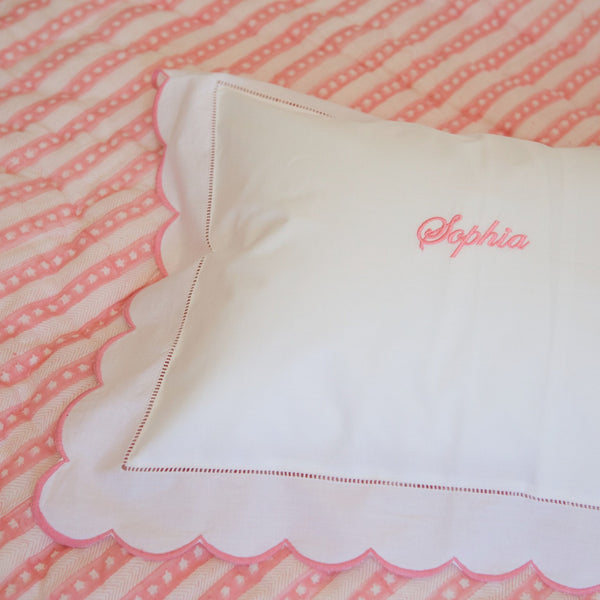 Pink Scallop Baby / Boudoir Pillowcase