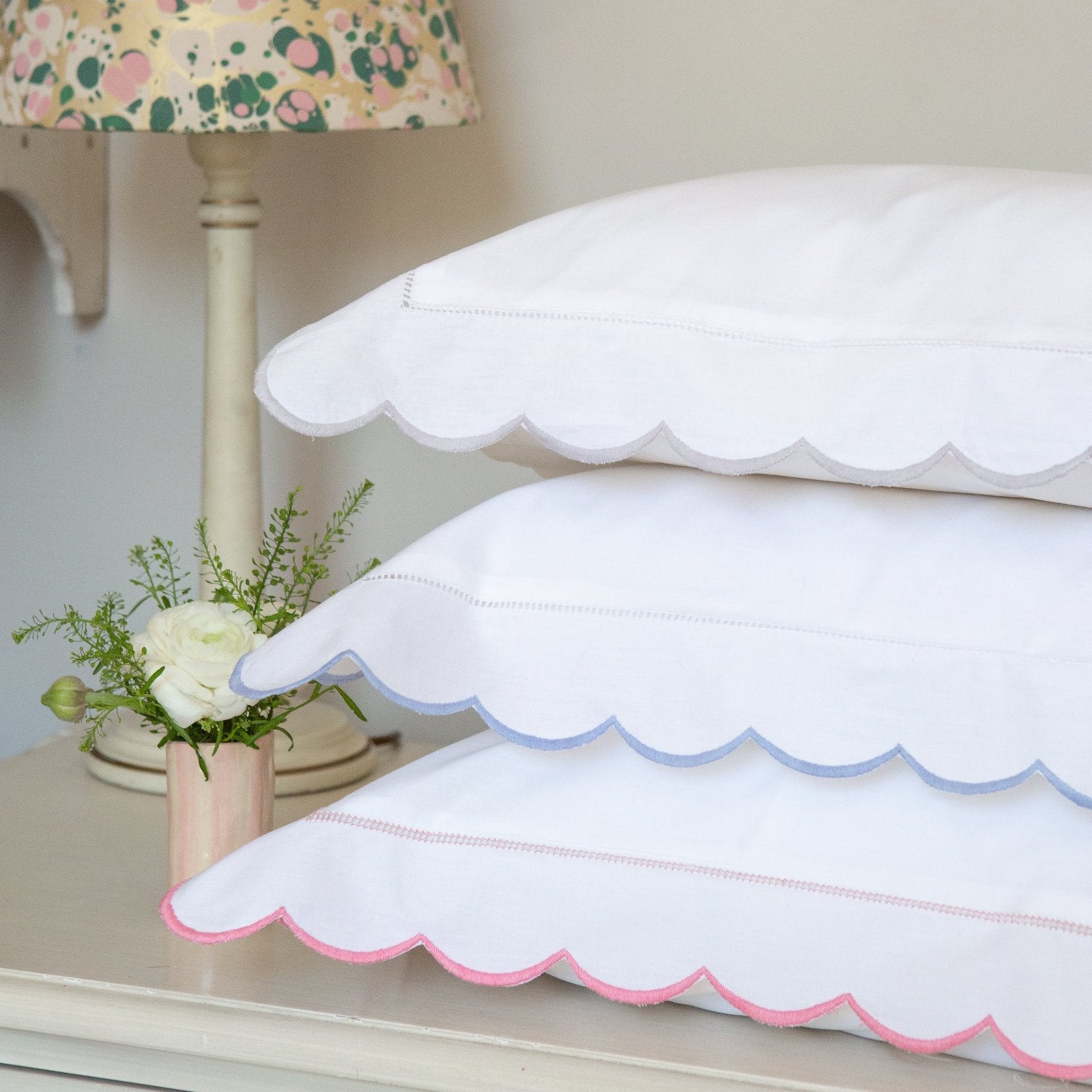 Blue Scallop Pillowcase