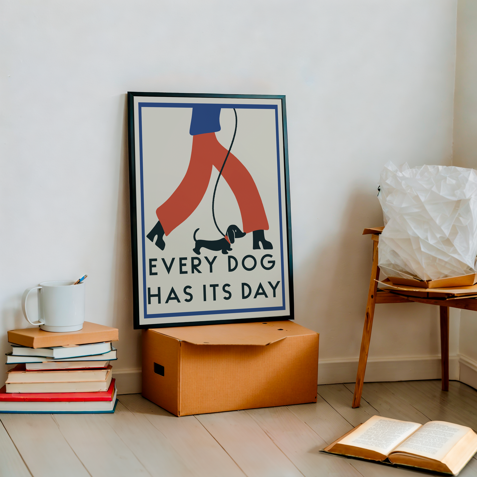 Gift for dog lovers. Retro dog print. 