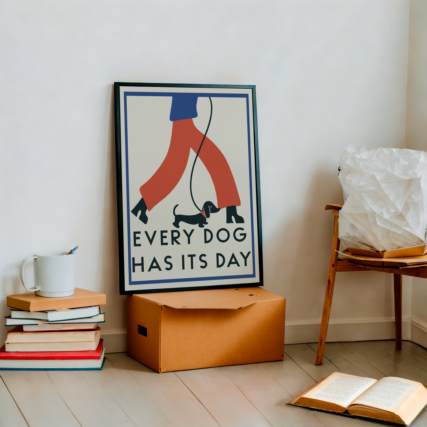 Gift for dog lovers. Retro dog print. 