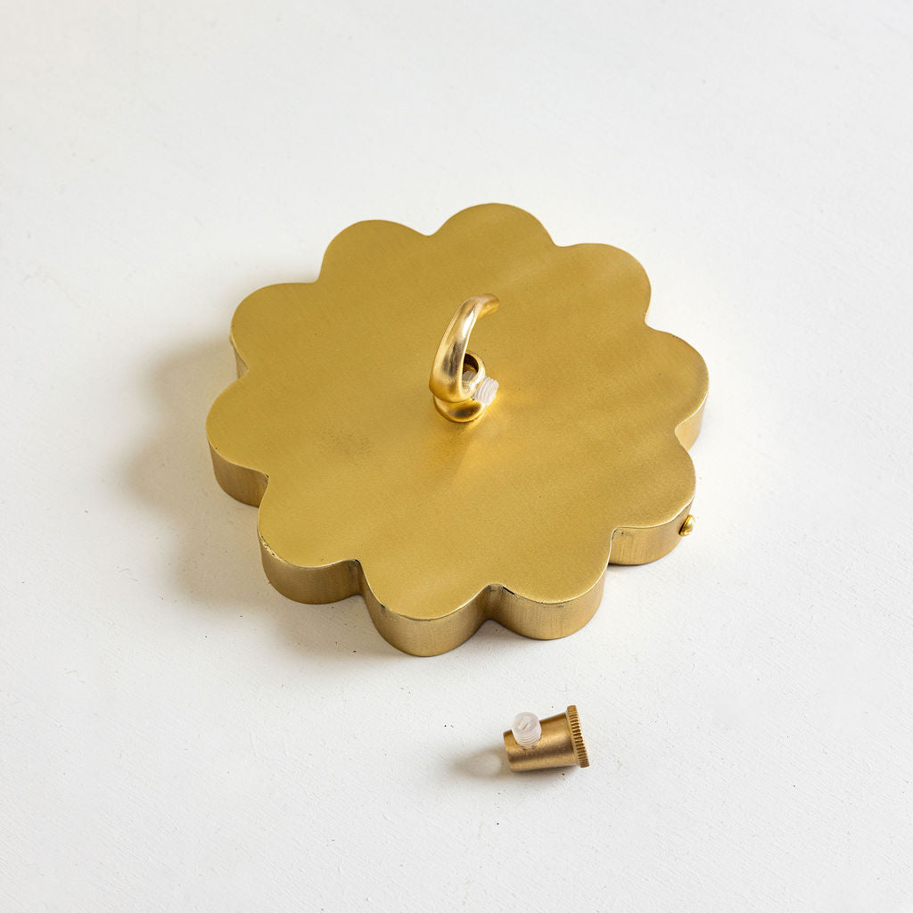 Scallop Ceiling Rose, Lacquered Brass