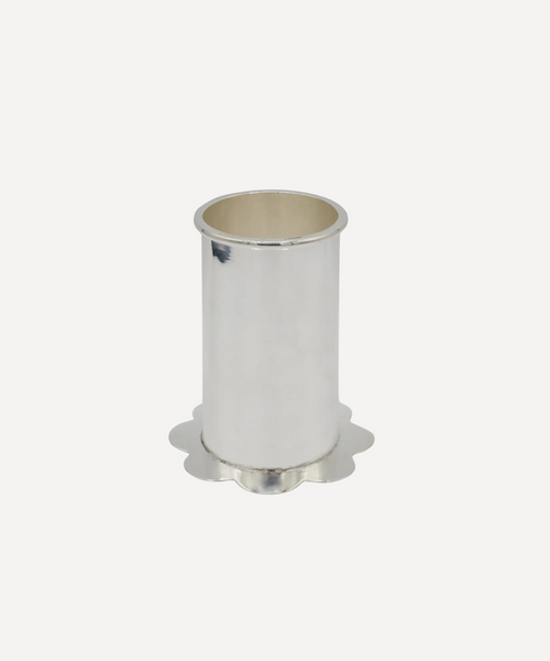 Scallop Silver Plate Finish Bud Vase