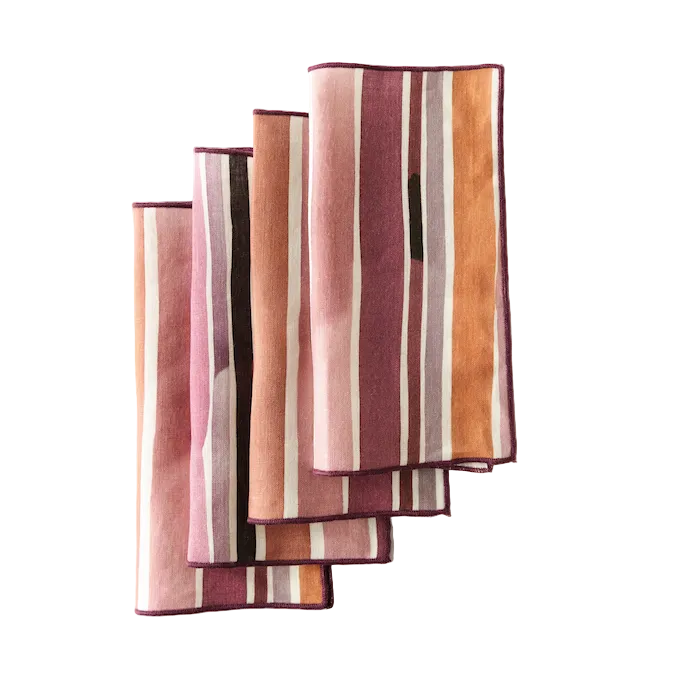 Lisbon Stripe Cocktail Napkin Set