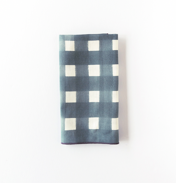 Blue Cross-Hatch Napkins