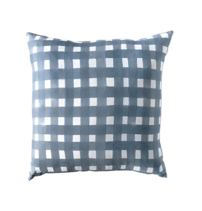 Blue Cross-Hatch Pillow