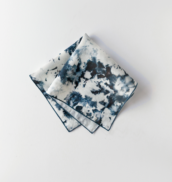 Grey Marble linen dinner napkin folded on place setting - Goldie Home
