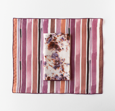 Lisbon Stripe linen placemat flat lay close up detail - Goldie Home