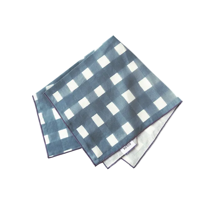 Blue Cross-Hatch Napkins