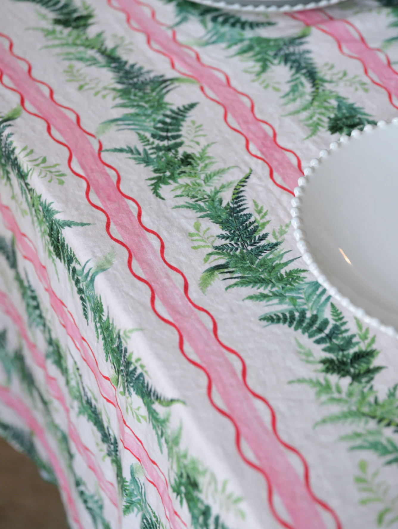 Eden Stripe Linen Tablecloth