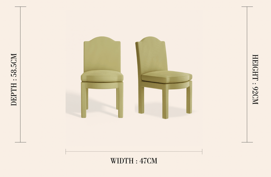 Pair of Leo Dining Chairs, Ochre Linen