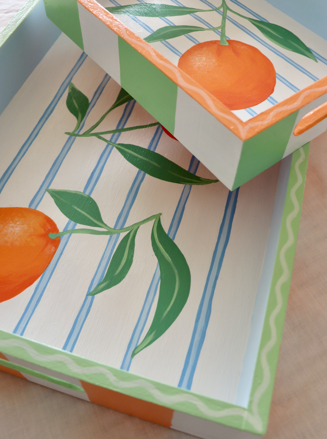 Orange Trays (Set of 2)