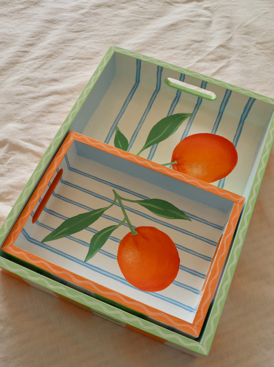 Orange Trays (Set of 2)